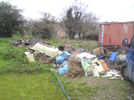 Rubbish cleared from the tree nursery site